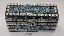 Wooden Box with Turquoise Work