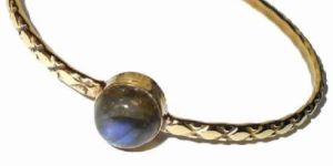 Gold Vermeil Labradorite Gemstone Bangle