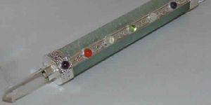 Green Aventurine Gemstone Seven Chakra Healing Wand