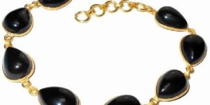 Natural Black Onyx Gemstone Adjust Bracelet
