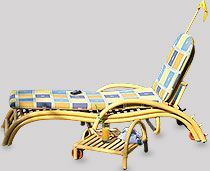 Safari Loungers with Pull Away Table and Cushion
