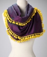 Lovely Pom Pom Lace Scarf