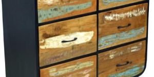 Retro Industrial Six Drawer Chest