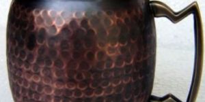Hammered Black Antique Copper Mug