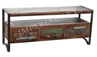 IRON WOOD TV CABINET WITH DRAWER