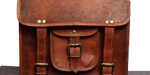 Znt Bags Leather Laptop Messenger Bag with Buckle Closure Brown 9 X 7 X 3 Inches