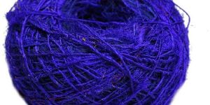 Recycled Sari Silk Yarn Ball in Solid Color: Purple (100 GMS)