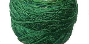 Emerald Green Recycled Sari Silk Yarn Ball