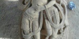 Marble Apsara Statue in Pair