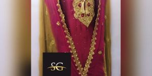 Purple Embroidered Georgette Suit Material