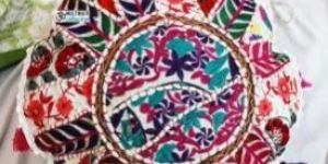 White Round Cushion Cover