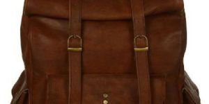 ZiBAG Goat Leather 23 Roll Closer BackPack with Front Pocket & Side Pockets