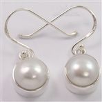 Stunning Earrings Natural PEARL Cabochon Gemstones 925 Sterling Silver Jewelry