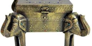 Wooden Antique Handcrafted Elephant Shaped Dry Fruit Boxes