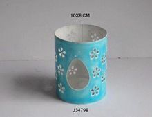 Metal T Light Votive with Ceramic Finish