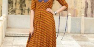 Rayon Printed Anarkali Kurti