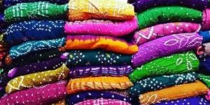 Regular Wear Cotton Bandhani Dress Material