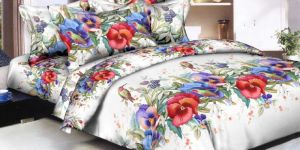 Flowers Print Double Bed Sheets