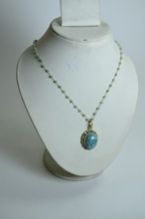 Blue Amethyst Turquoise Pendant Necklace