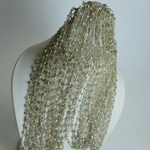 Handmade Sky Blue Glass Bead Rosary Chain