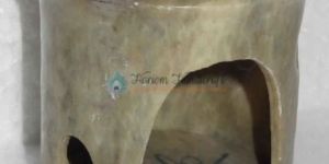 Rare Marble Candle Stand Oil Burner Handcarving