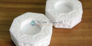 White Marble Antique Tea Light Candle Holder