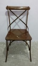 Cross Back Metal Chair