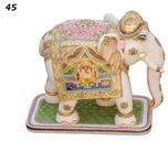 Real 24k Gold Vintage Wooden Hand Carved Soap Stone Elephant