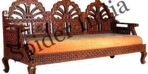 Teak Wood Fine Rajasthani Barmeri Carved Couch