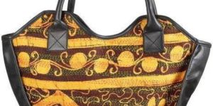 Yellow Nira Kantha Work Hand Bag