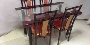 Glass Steel Dining Table