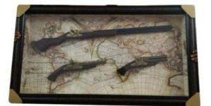 Wooden Frame Guns Antique Scenery