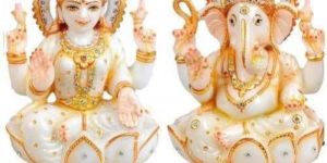 Marble Lakshmi Ganesha Statue