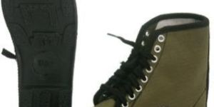 Black And Green PVC Canvas Boots