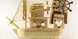 Beige Wooden Ship with Music Enabled