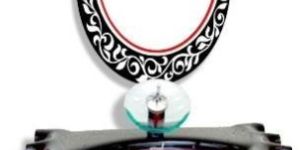 Printed Glass Wash Basin Full Set