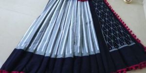 Jaipuri Ikkat Printed Cotton Saree Hand Made