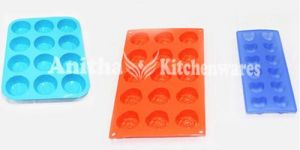 Plastic Blue And Orange Ice Cube Tray