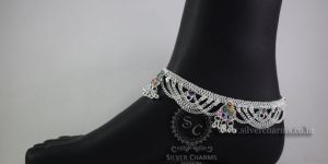 Salem Jhalar Designer Silver Anklets