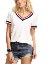 Women Cotton V-Neck T-Shirt