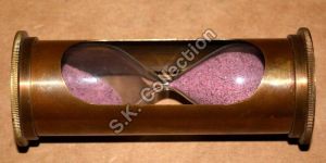 Vintage Brass Sand Timer Jacket 2 Minute Pink Sand Hourglass Nautical Decor Gift