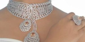 Silver Diamond Jewellery Set