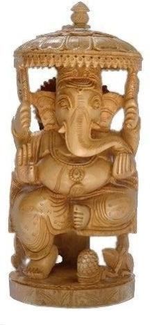 Wooden Lord Ganesha Statue