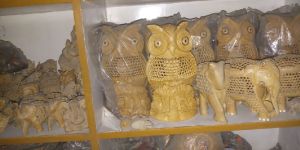 Wooden Owl Statue