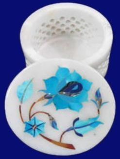 White Marble Handmade Round Boxes