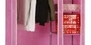 Pink Foldable Fabric Wardrobe