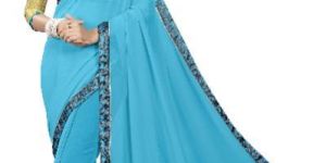 Sky Blue Georgette Saree