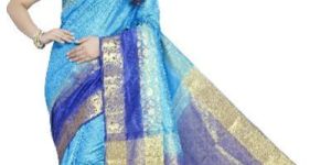 Sky Blue Jacquard Saree
