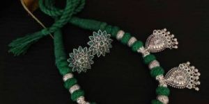 Thread Necklace with Earrings