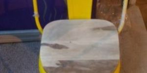 Iron Chair with Wooden Top